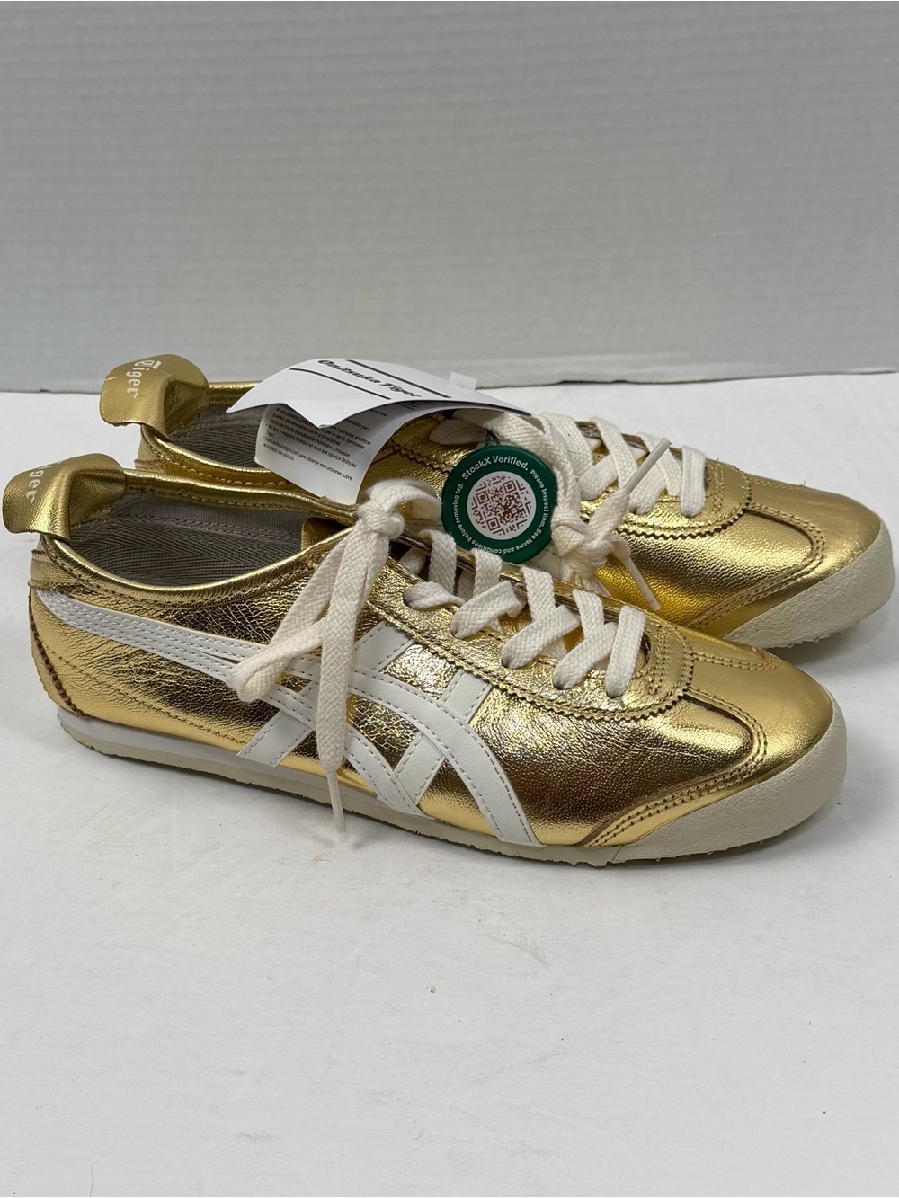 Onitsuka Tiger Mexico 66 Metallic Gold Sneakers Sz 5.5